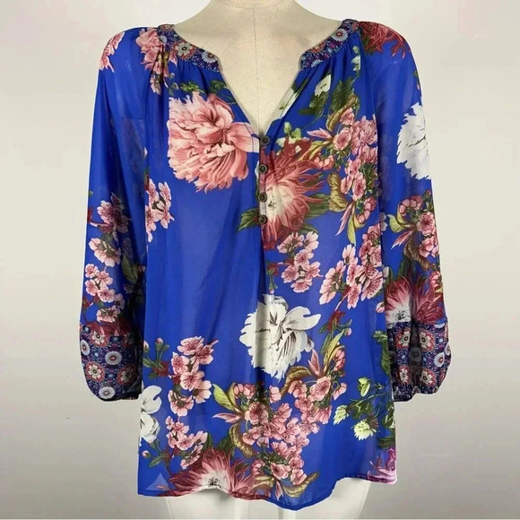 ❤️ FIGUERORA & flower colourful floral blouse M - Picture 2 of 10